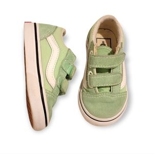 VANS Mint with white stripe sneakers little girls shoes Size 5 Toddler